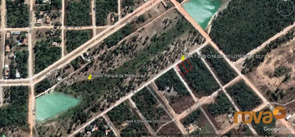 Lote de esquina com 587,40 m² próximo ao futuro Parque de Aruanã, a 1.200 metros...