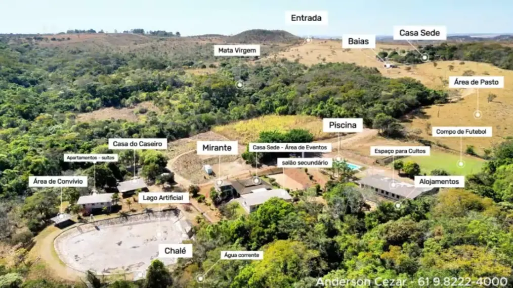 Fazenda Sítio no Distrito Federal em Brasília na DF 190A localização para uma fa...