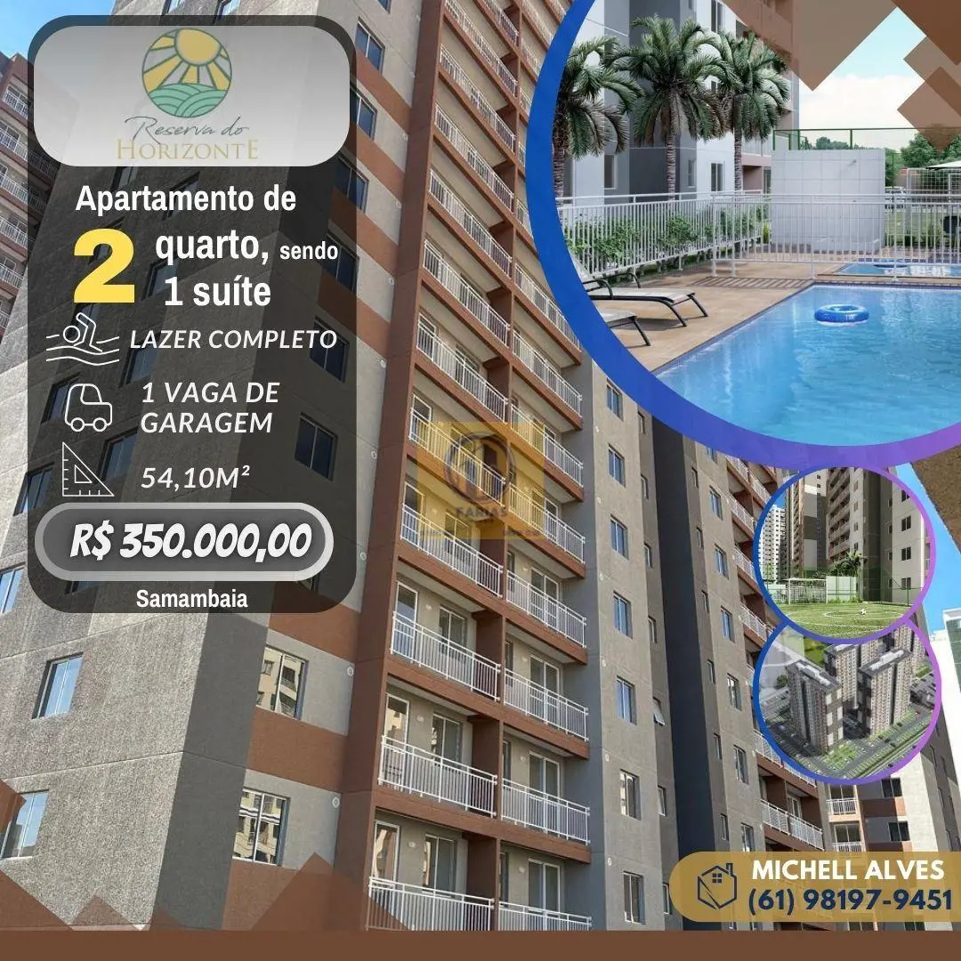 Reserva do Horizonte - Samambaia SulBelíssimo apartamento com 54,10m², 2 quartos...