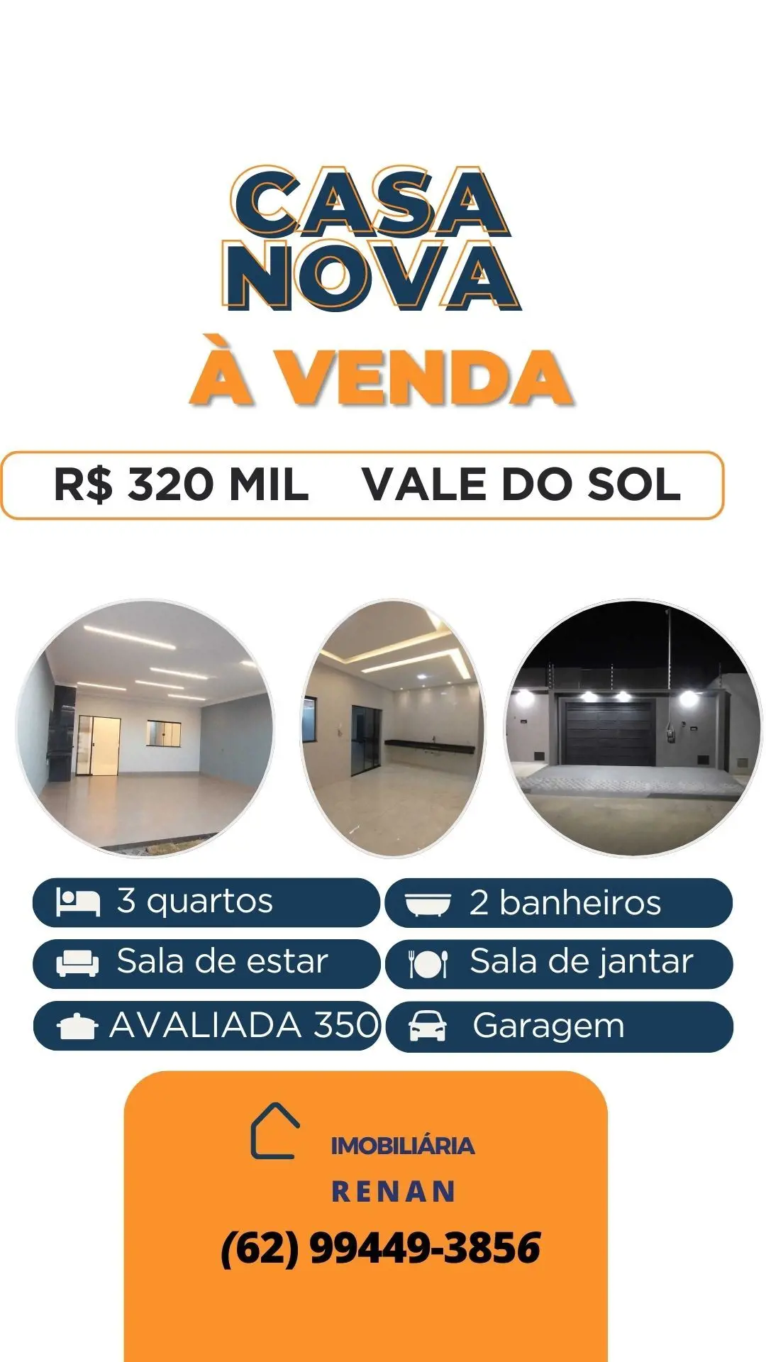 ? Local: Vale do Sol ?Tamanho do lote 150m²? Tamanho construção 105m²? Acabament...