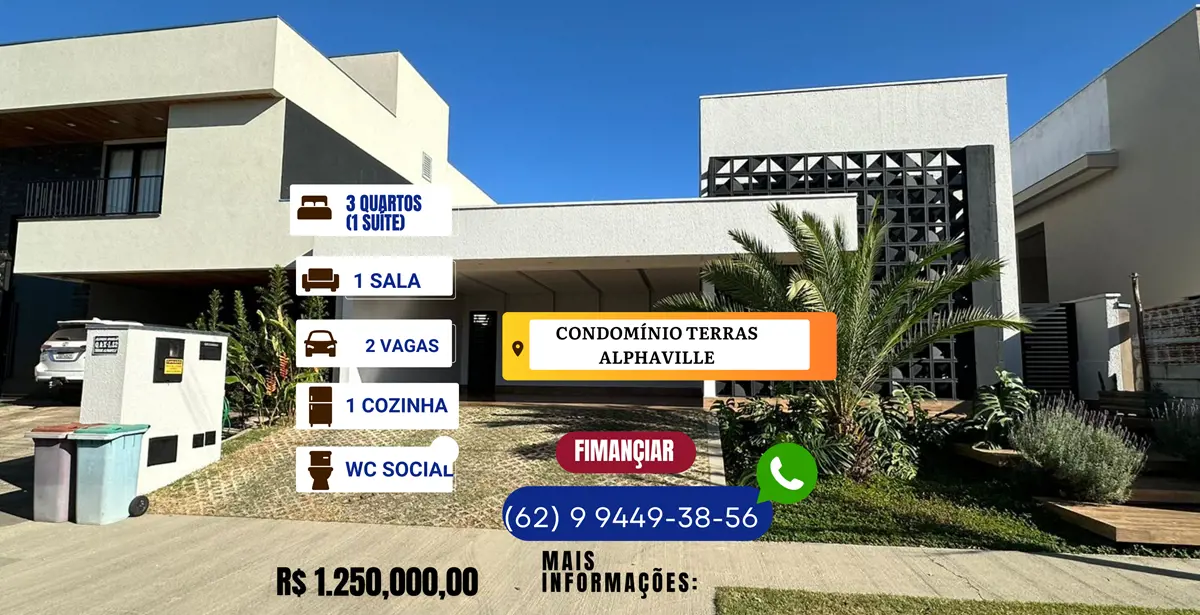 Condomínio Residencial Terras Alphaville contato Renan (62) 9 9449-3856 Área do ...