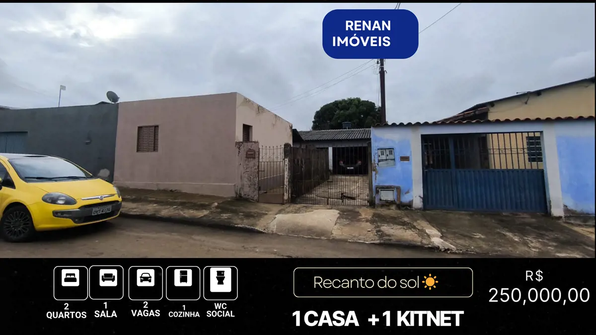 CASA COM KITNET NO RECANTO DO SOL em Anápolis/GOCASA 2 QUARTOS 1 BANHEIRO TELHA ...