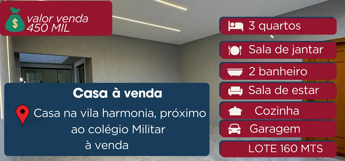 Vendo casa na vila harmonia, próximo ao colégio Militar, lote 160 m2 área constr...