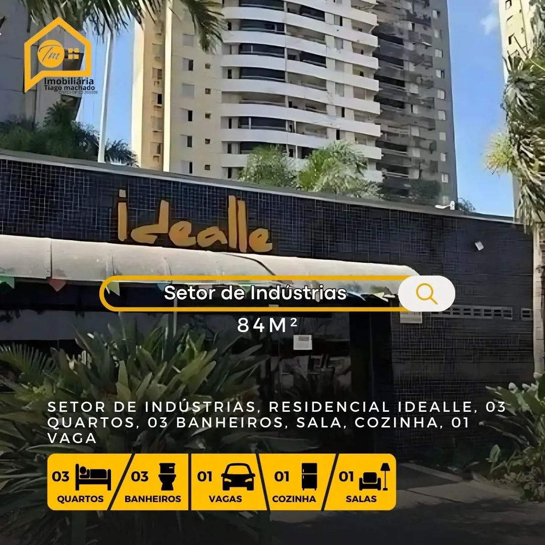 Excelente apartamento no Residencial IdealleApartamento com 03 Quartos sendo 1 s...