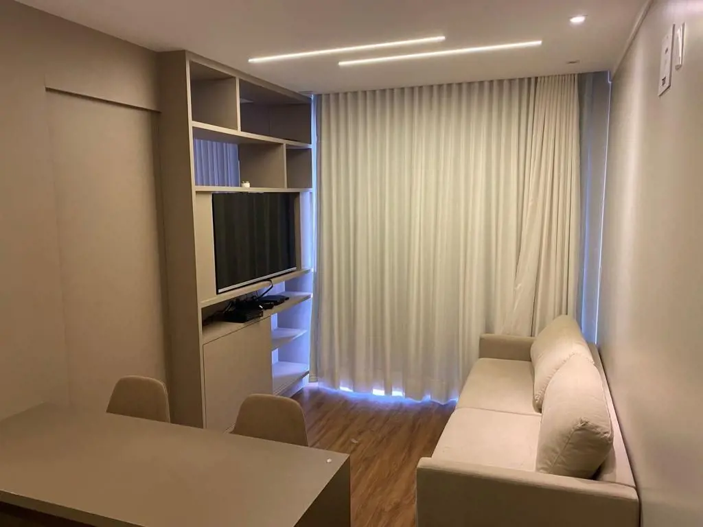 Flat - Edifício Walk Bueno Business Flat de 42m² com sala de estar mobiliada, 1 ...