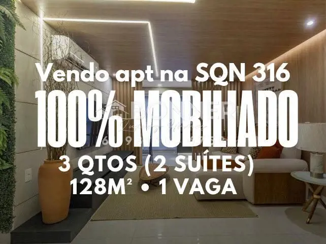 100% MOBILIADO E REFORMADO (Tudo novo)VENDO APT NA SQN 316 | Asa Norte3 quartos ...