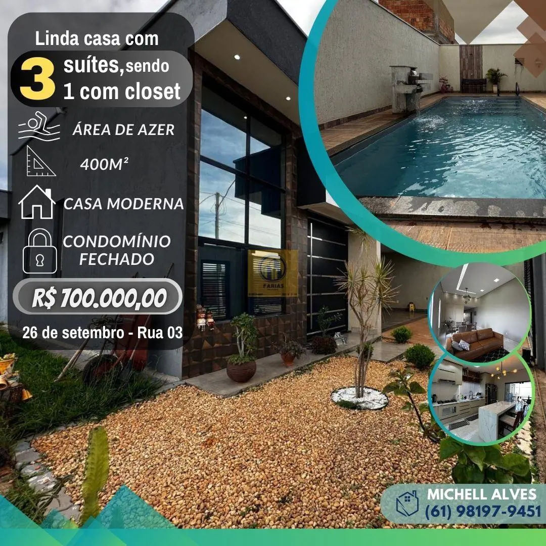 Belíssima casa, moderna de alto padrão - 26 de setembro - rua 03 - Casa com ótim...