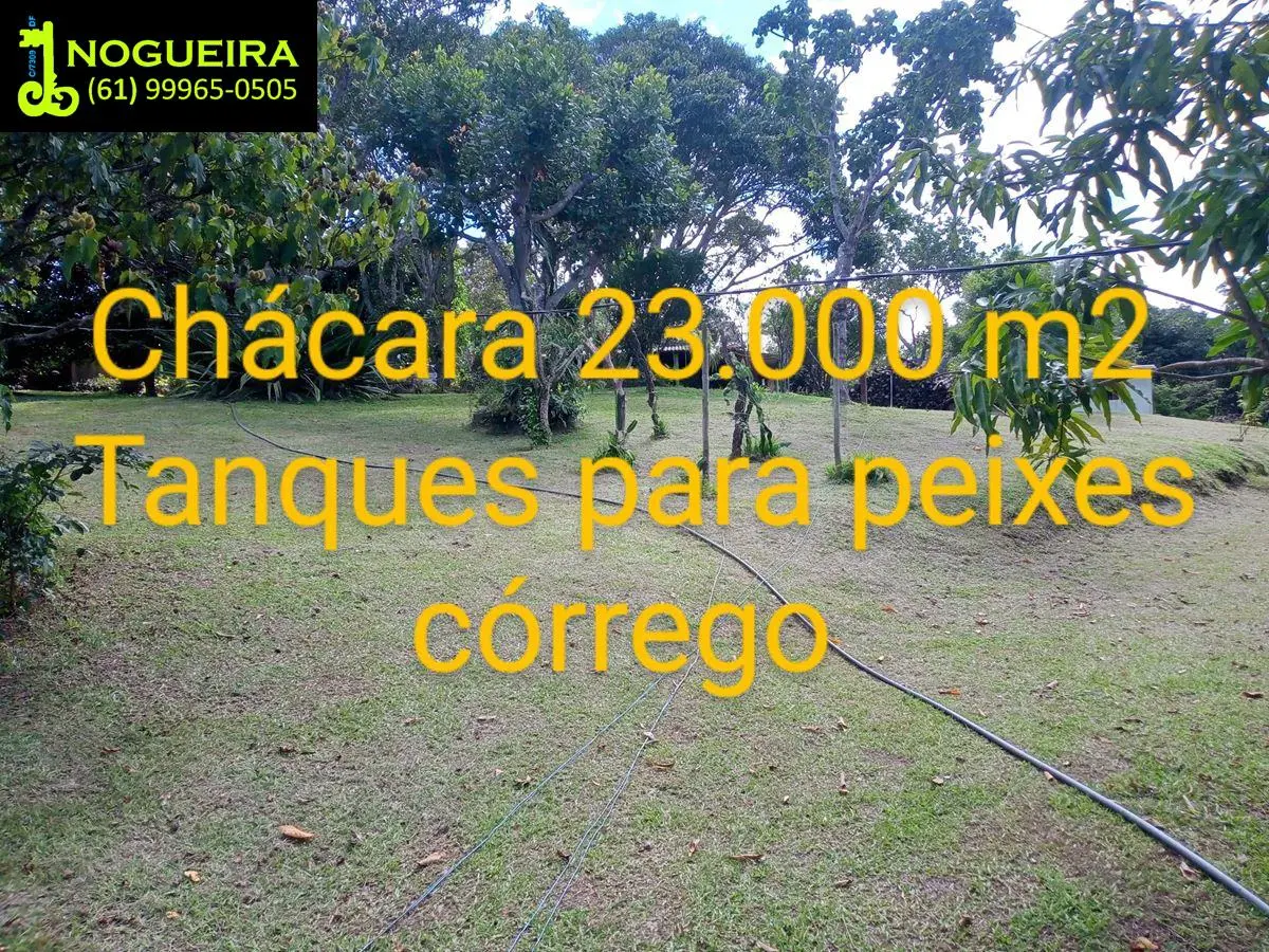 VENDO LINDA CHÁCARA COM 23.000 m2A 2.300 MTS. DO ASFALTO DF 290CASA SEDE COM 4 Q...