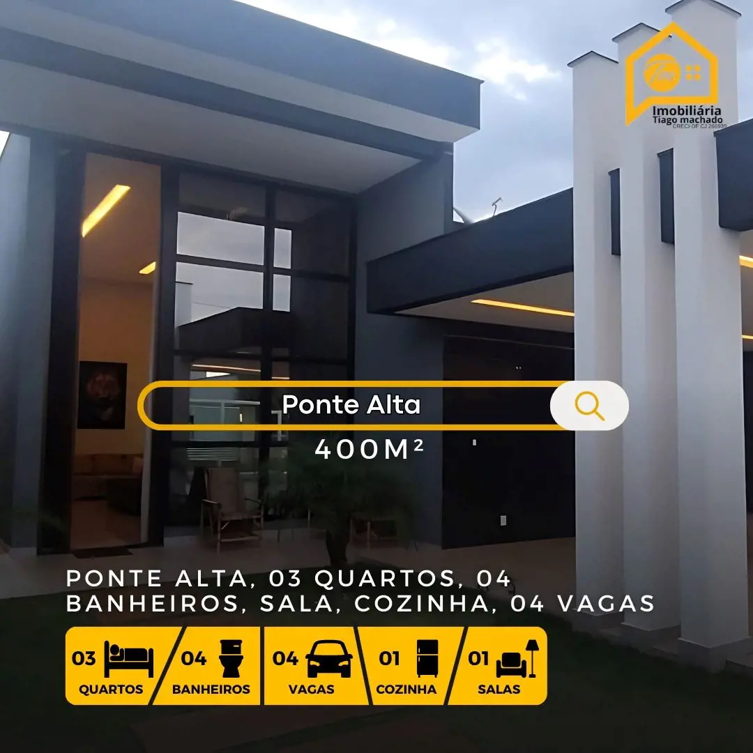 Ótima imóvel de alto padrão na Ponte AltaCom 3 quartos, sendo 3 suítes Banheiro ...
