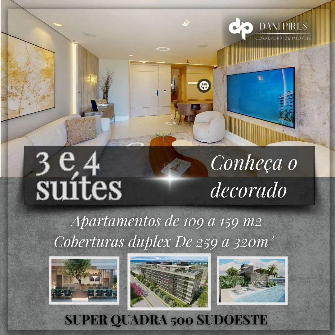 SQSW 500 - BAUHAUS 500 - SQSW 500 BAUHAUS APARTAMENTO 4 SUITES 3 VAGAS LAZER E S...