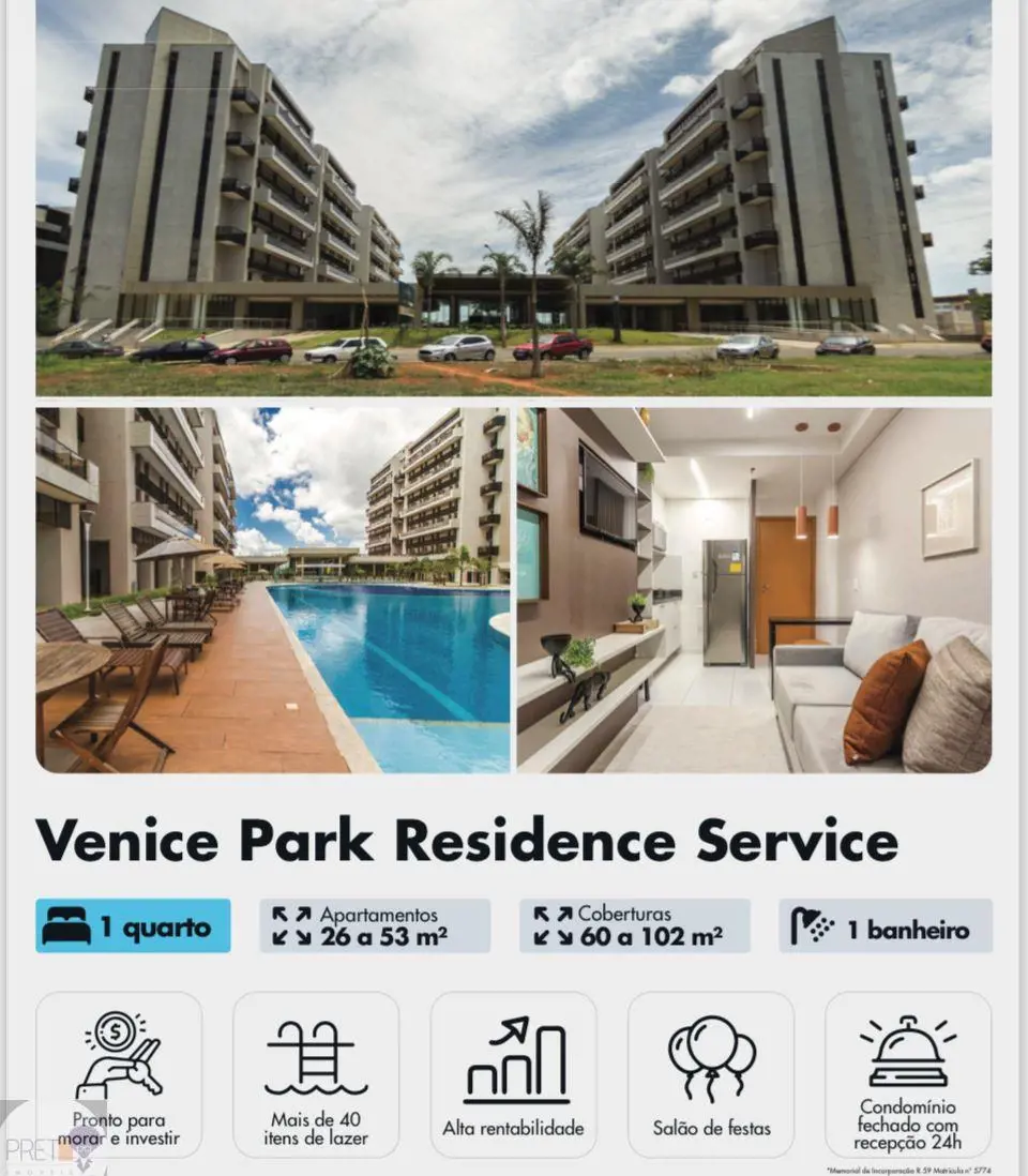 Descubra seu novo lar no luxuoso apartamento de 1 quarto na frente do SGCV, no c...