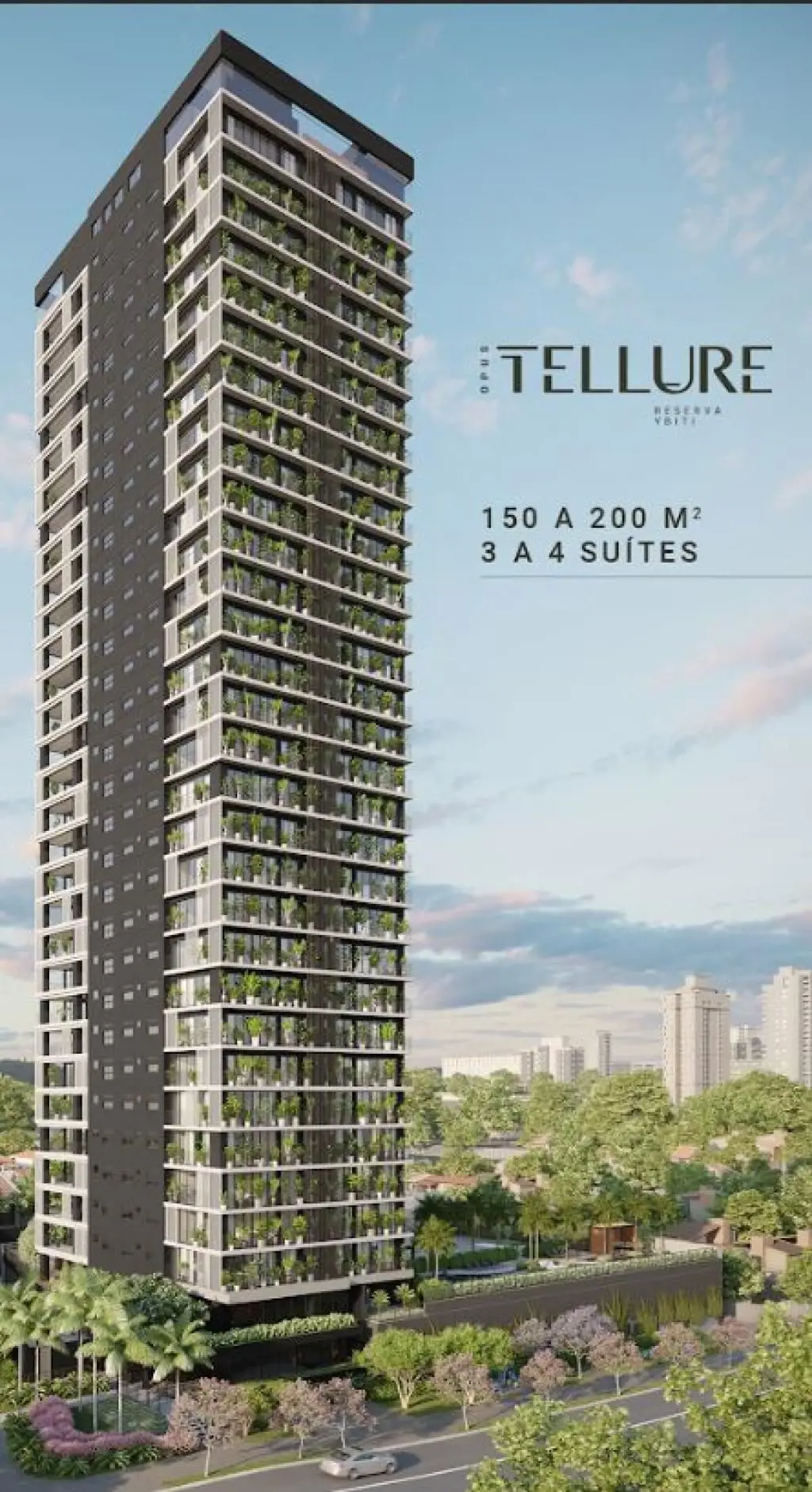 O Opus Tellure oferece plantas amplas com 150 a 281 m² e opções de 3 e 4 dormitó...