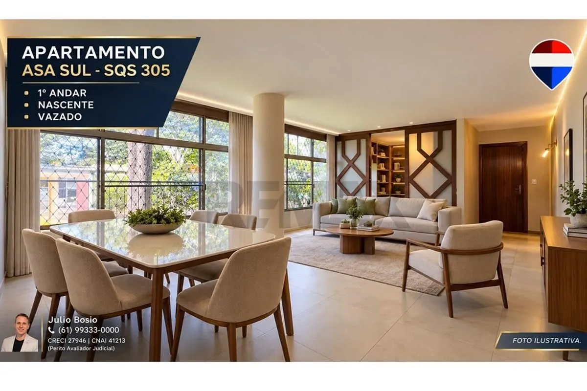 1º ANDAR, VAZADO, SEM GARAGEM, COM GARAGEMJulio Bosio(61) 99333-0000133,53 m² de...