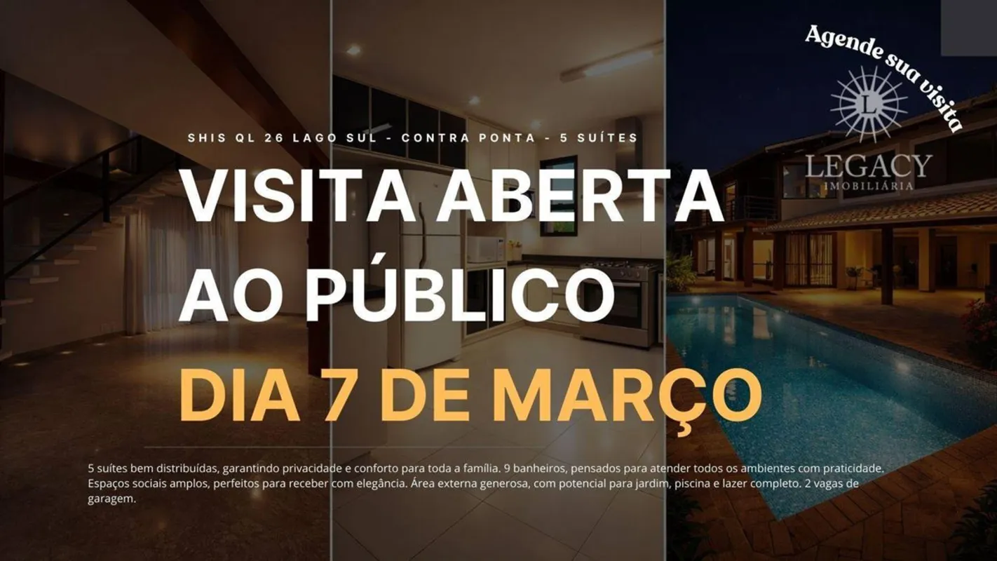 CASA IMPECÁVEL DE LUXO NO LAGO SUL 5 SUÍTES | 800 m² Metragem privativa: 800 m² ...