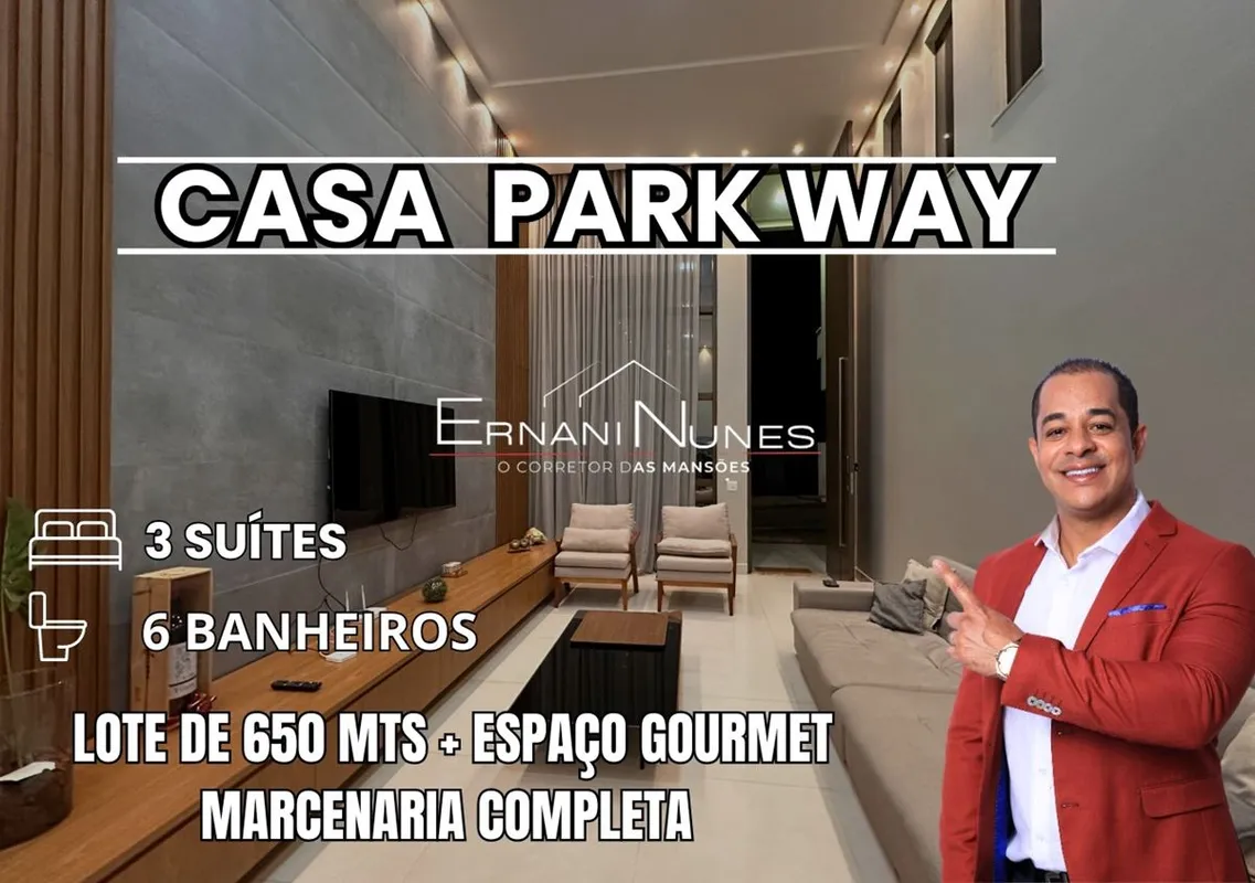 Casa no Park Way Quadra 1 composta por 3 suítes 6 banheiros lote de 650 mt e laz...