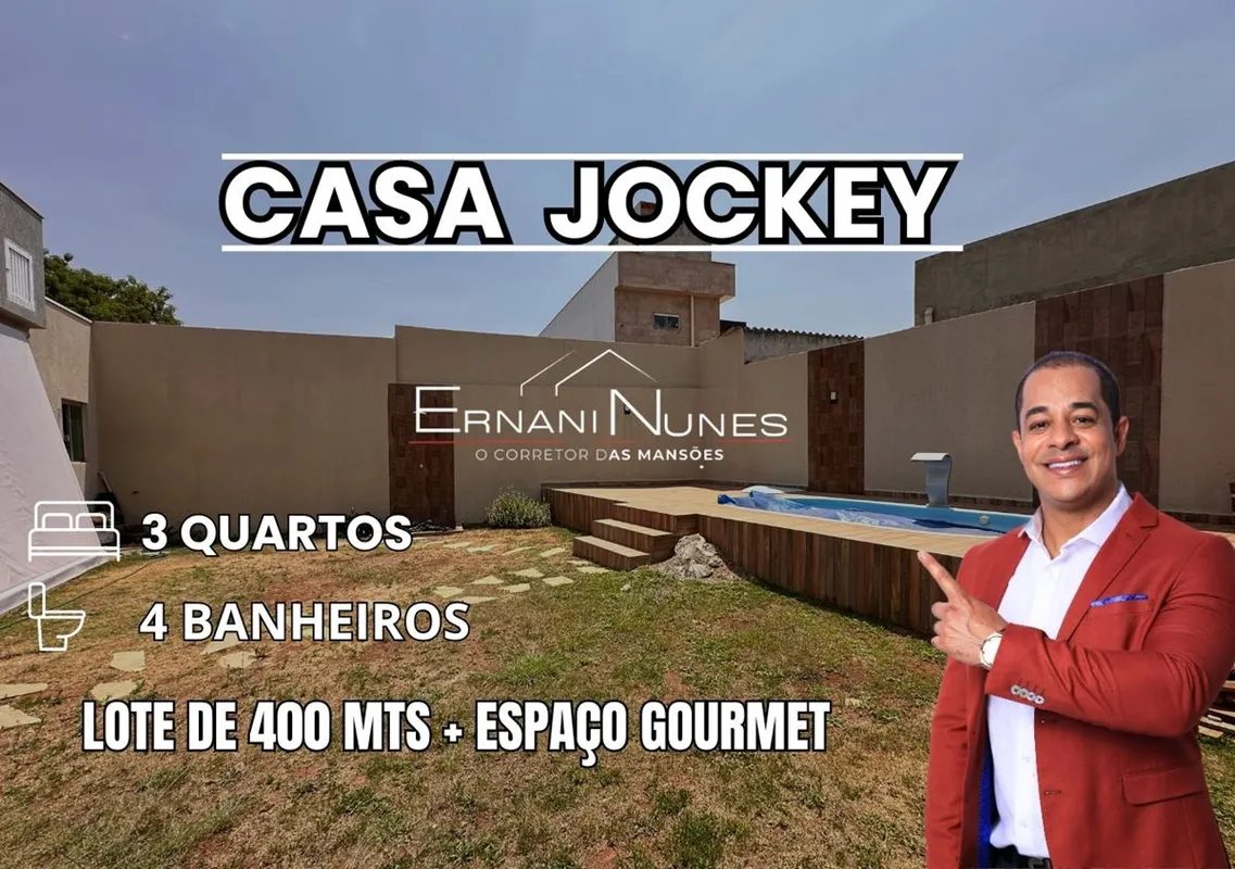 Casa Jockey Composta por 3 suítes 4 banheiros lote de 400 mt e lazerVai entregar...