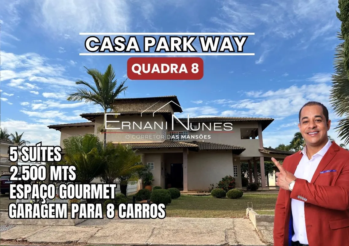 EXCLUSIVA NO PARK WAY QUADRA 8 (CA00781)Casa Alto Padrão com 5 Suítes | Lote Esc...