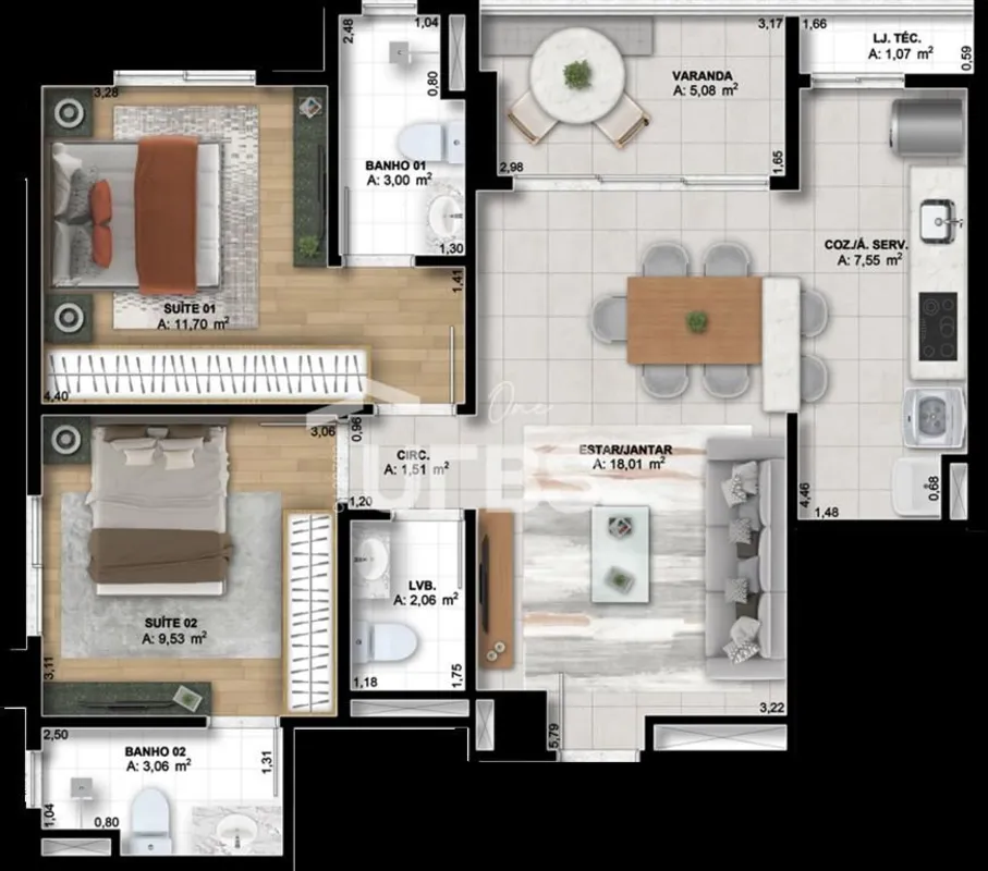 COD U-0025777 - 140 Wellness Marista - Setor MaristaApartamento em andar alto à ...