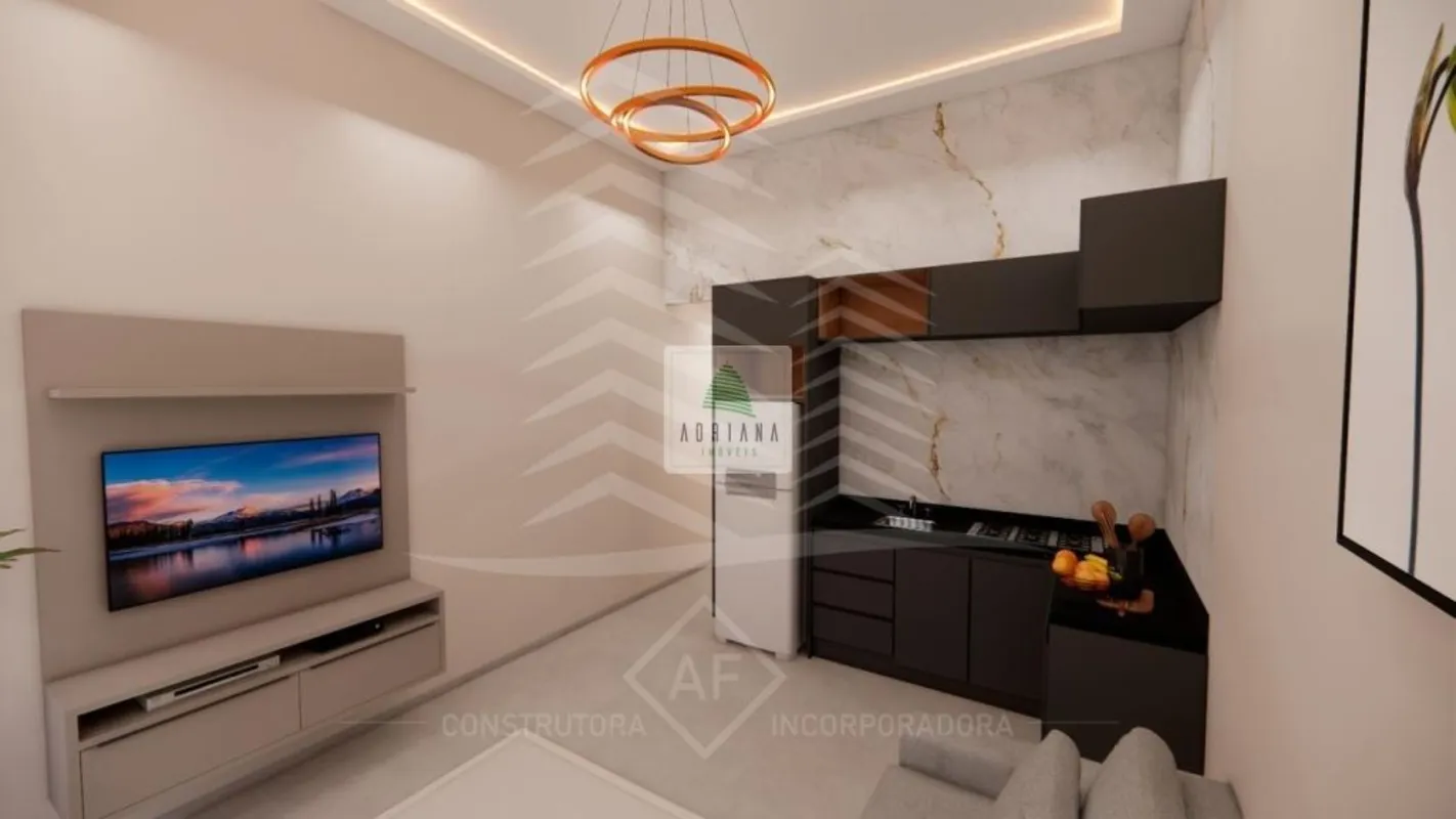 • 3 quartos, sendo 1 suíte • Sala e cozinha com pé-direito. • Área gourmet com c...