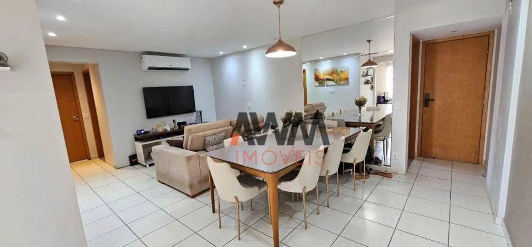 Apartamento de 105m² com 3 quartos, 1 suíte, sala para 3 ambientes, cozinha real...