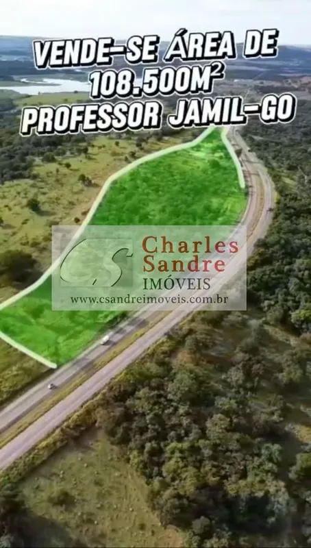 Área em Professor Jamil GO Próximo a Usina Rochedo De frente a BR 153 Com 108.50...