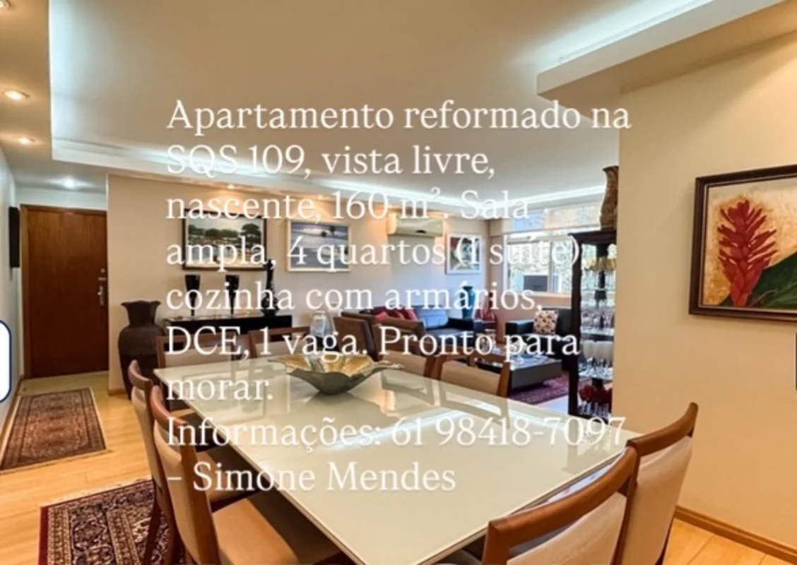 SQS 109 - Conforto, Espaço e Sofisticação em um Só LugarDescubra o seu novo lar ...