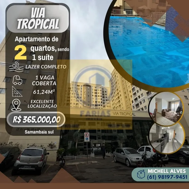 Belíssima apartamento no Residencial VIA TROPICAL – Samambaia Sul- 2 quartos, se...