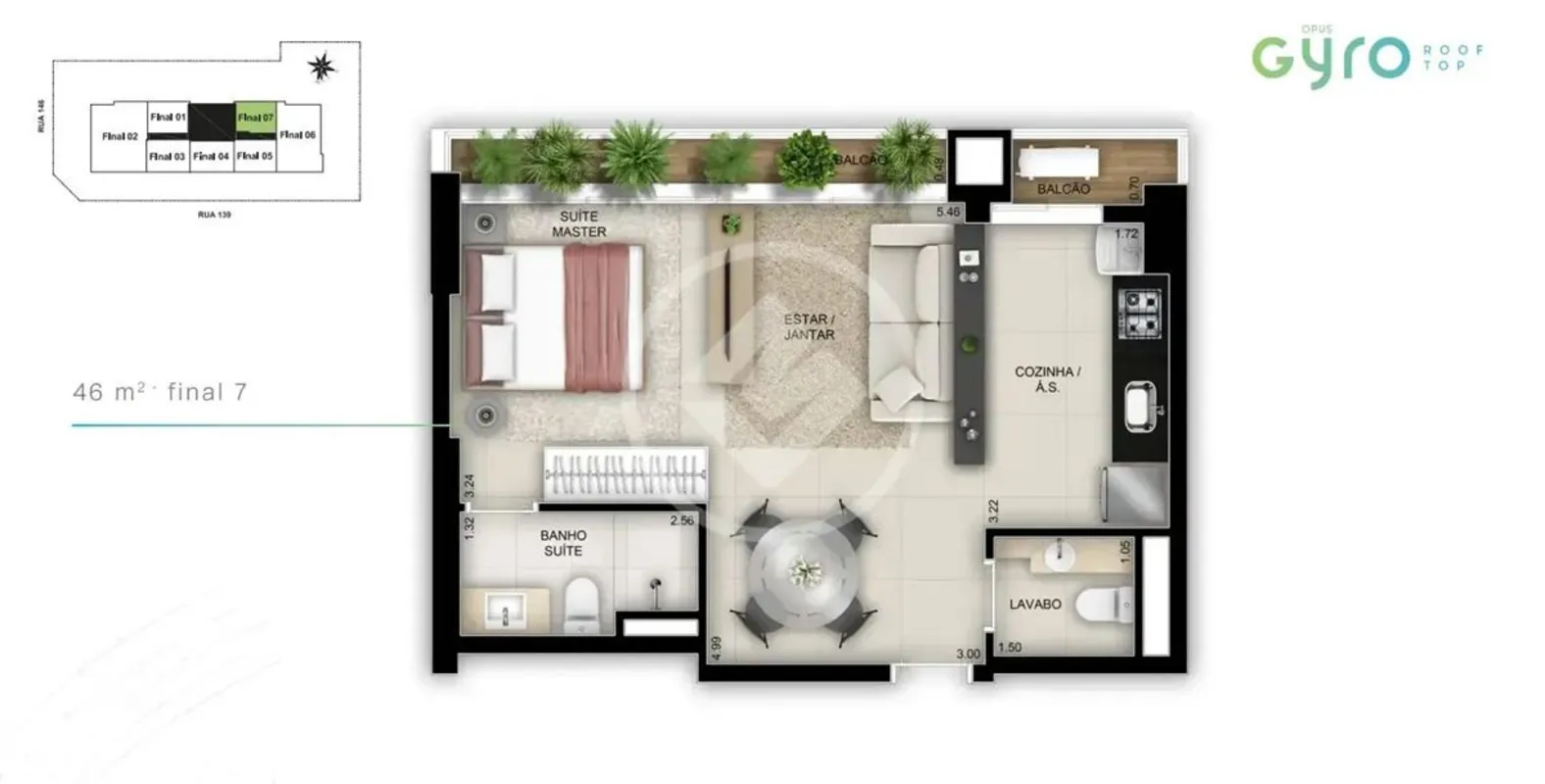 ? GYRO ROOFTOP ??Unidade – Nº 2601Área privativa – 46,66 m²?? 01 vaga - 159?? R$...