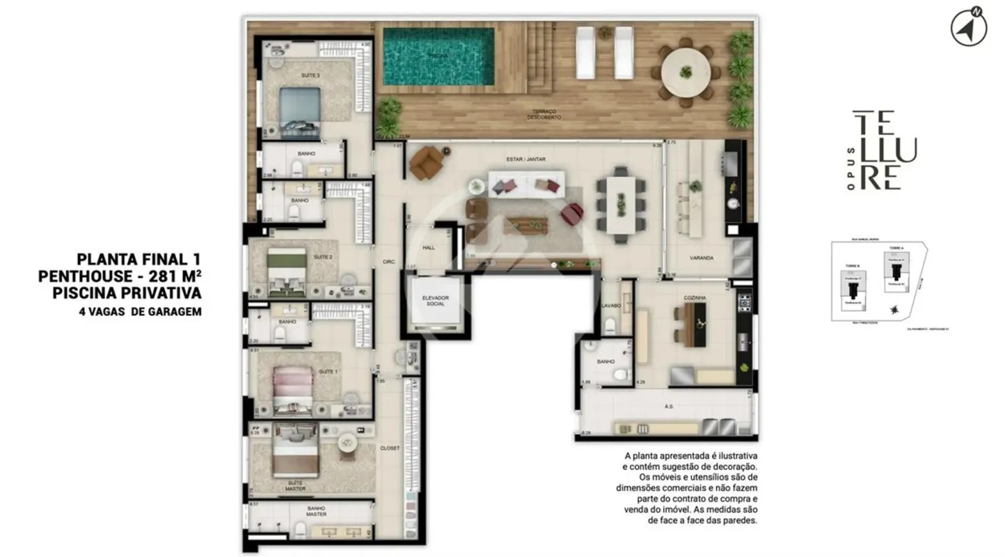 ? COBERTURA OPUS TELLURE APTO. 3101-BCOBERTURA PENTHOUSE?? Rua Samuel Morse c/ R...