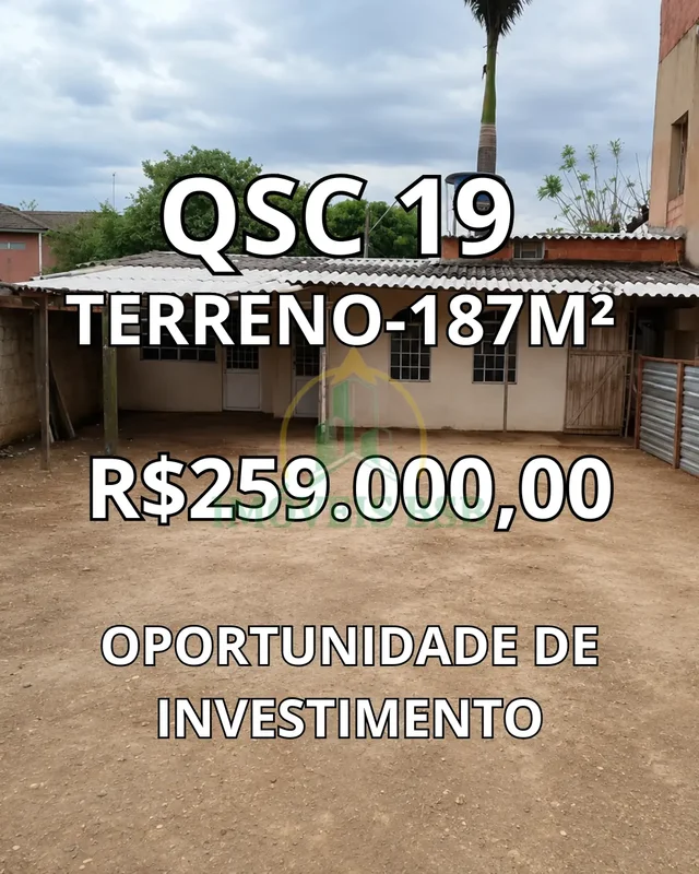 TERRENO COM 2 MORADIAS À VENDA | QSC 19 - TAGUATINGA SUL R$ 259.000,00 EXCELENTE...