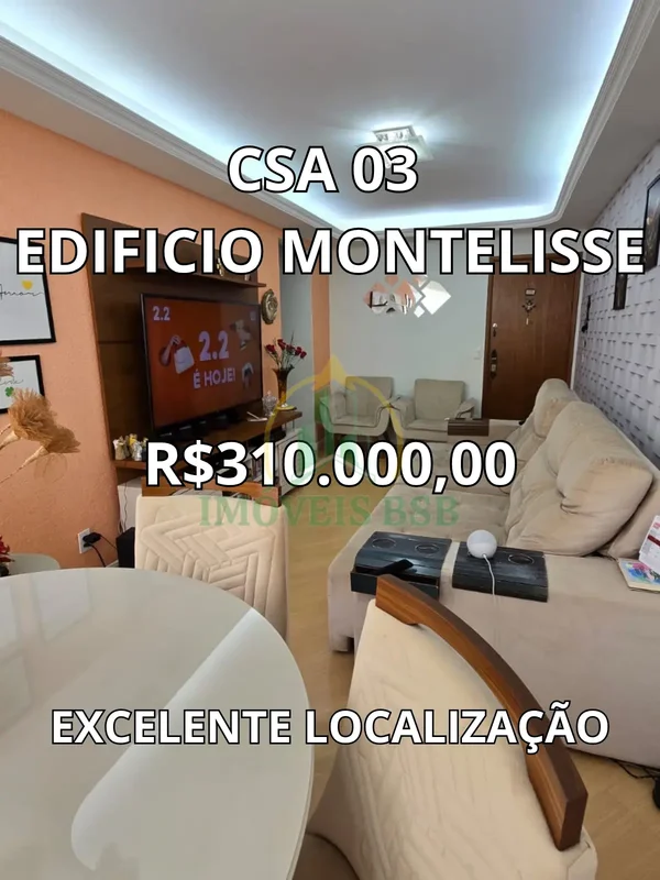 A IMÓVEIS BSB disponibiliza para venda este lindo apartamento NA QUADRA CSA 03 E...