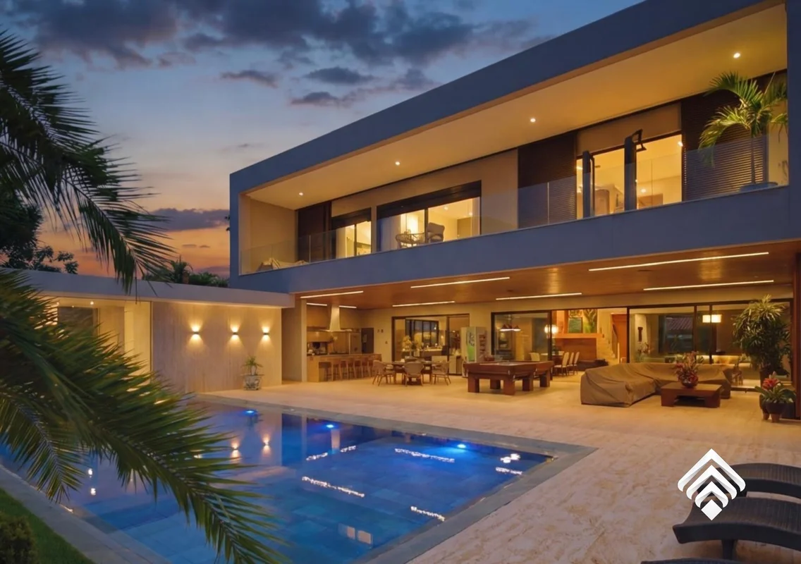 SANTIAGO IMOBILIÁRIA APRESENTA ESSA BELÍSSIMA CASA DE ALTO PADRÃO NA QI 7 LAGO S...
