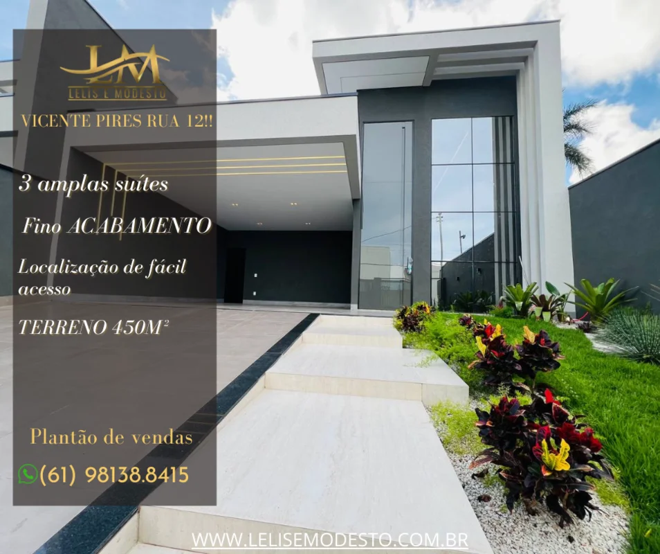Lelis e Modesto disponibilizam para venda, luxuosa casa na rua 12 de Vicente Pir...