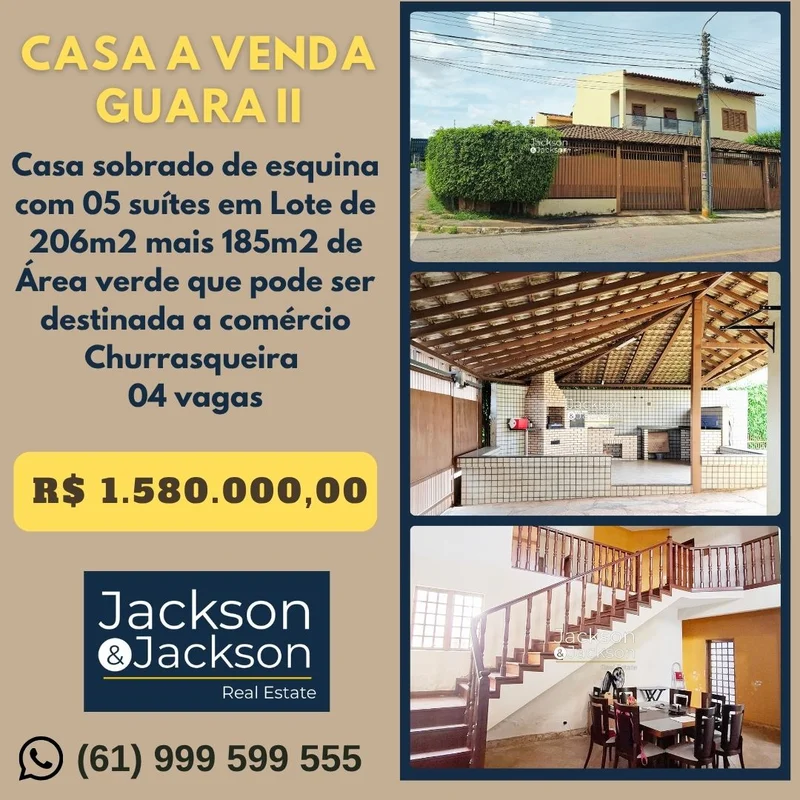 Casa à venda na QE 32, Guara II, no coração de Guara, DF. Este sobrado oferece c...