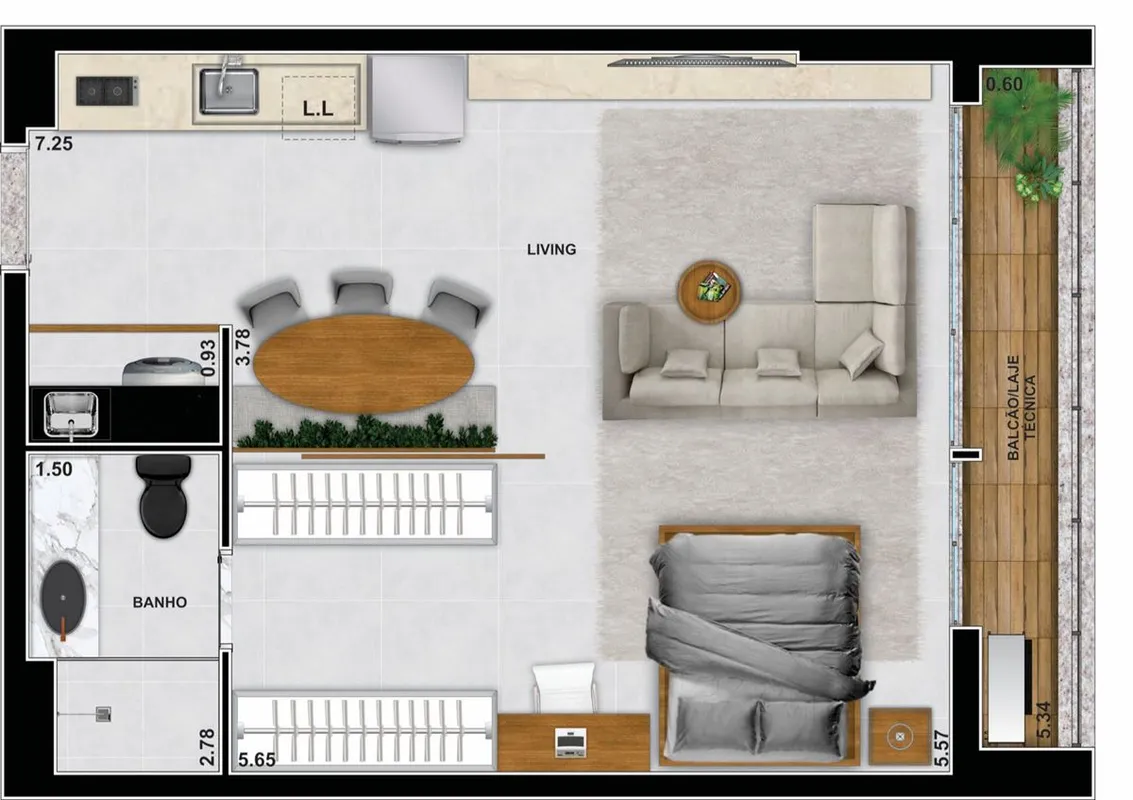Apartamento moderno no Setor Marista R$ 670.000,0051,78 m² Características do ap...
