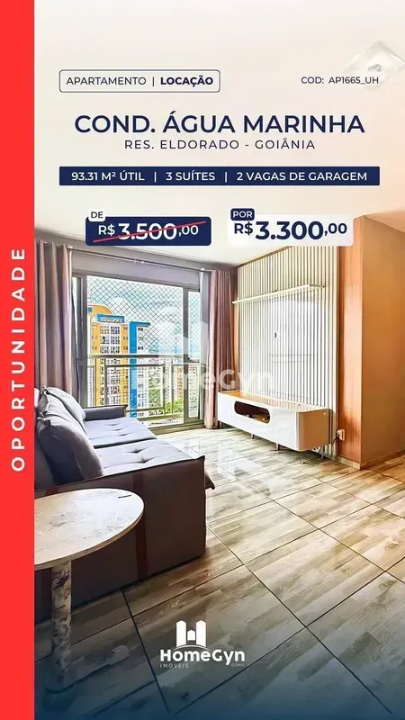  Apartamento mobiliado para locação Residencial Eldorado Condomínio Águas Marinh...