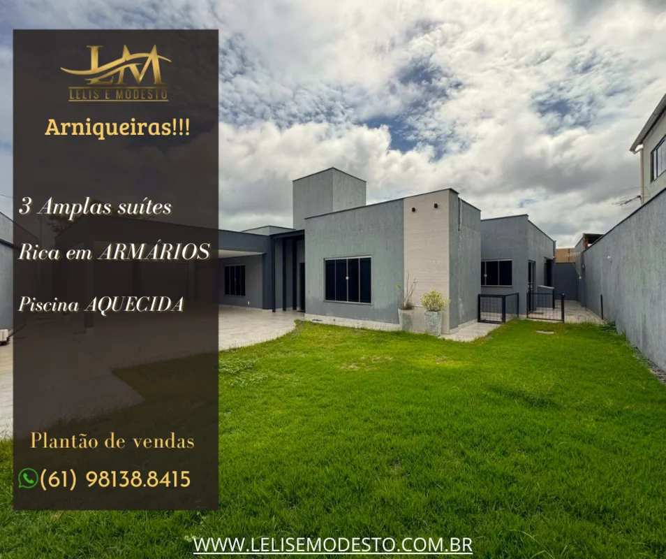 Lelis e Modesto disponibilizam para venda em Arniqueiras uma casa com as seguint...