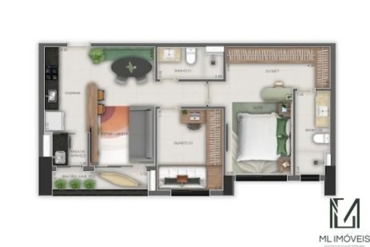 Apartamento Closer 23 | Setor Bueno | Goiânia | 65m²Apartamento localizado no Cl...