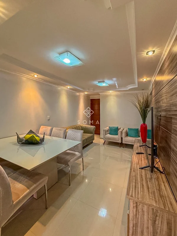 ESPECIFICAÇÕES DO APARTAMENTO:- Projeto de iluminação- Sala ampla com painel de ...