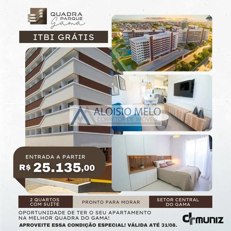 Tipo: Apartamento – Residencial Quadra Parque Gama – Qda. 3, Setor Central, Gama...