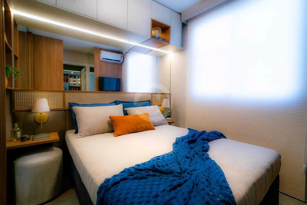 Apartamento padrão de 2 quartos com 44 m2, banheiro social, sala de estar e jant...