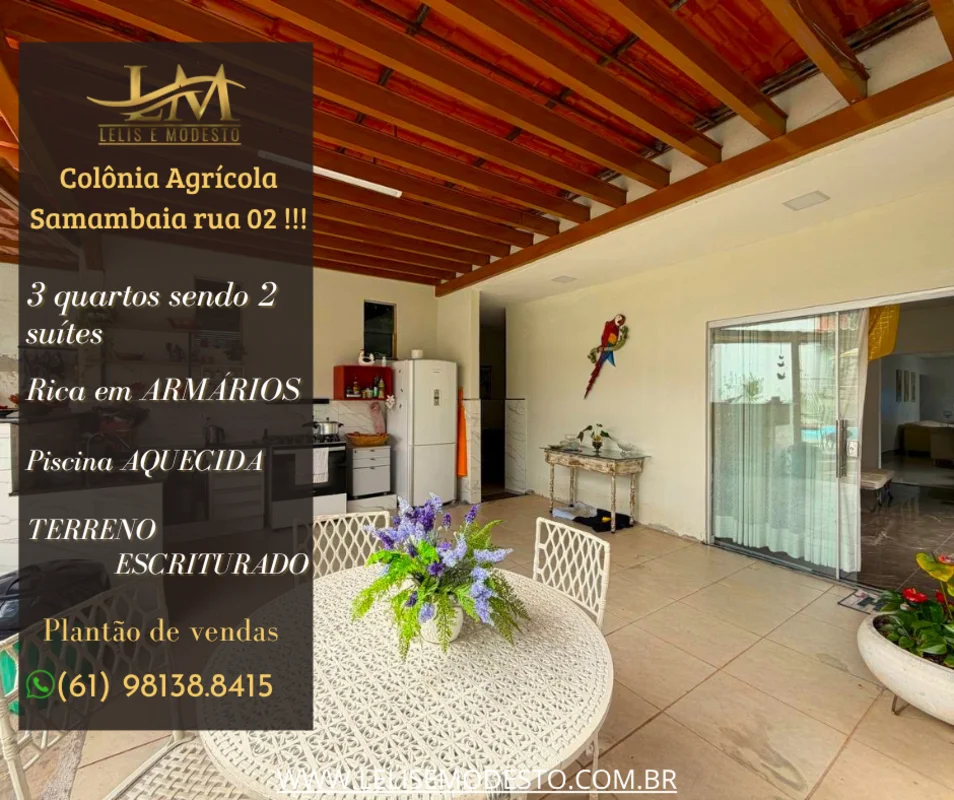 Lelis e Modesto disponibilizam para venda casa escriturada na Colônia Agrícola S...