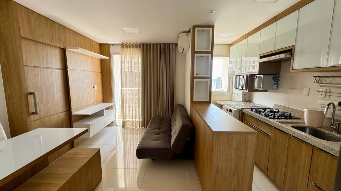 Setor Bueno – GoiâniaFlat à venda | 40m² | 1 quarto | Andar altoTotalmente mobil...