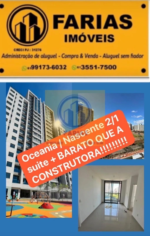 - OCEANIA RESIDENCE - 2 E 3 QUARTOS NA PARTE ALTA DE ÁGUAS CLARAS - DF.- O P O R...