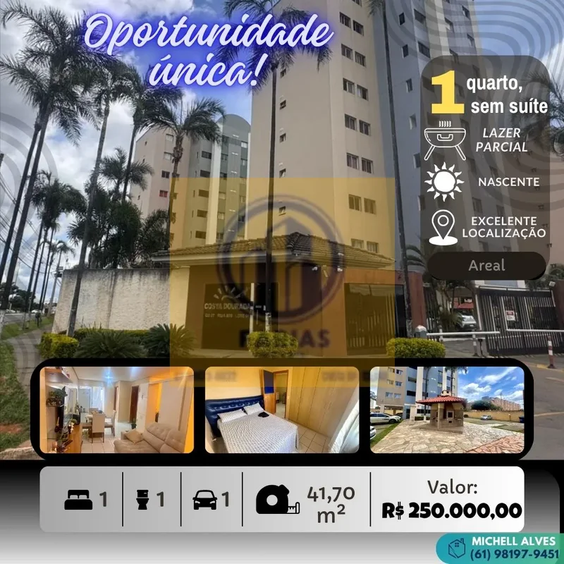 Residencial Costa Dourada - Areal (Águas Claras)Apartamento com excelente custo ...