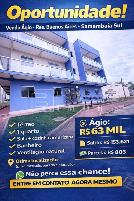 Vendo Ágio - Residencial Buenos Aires | QN 501 Samambaia Sul Excelente oportunid...