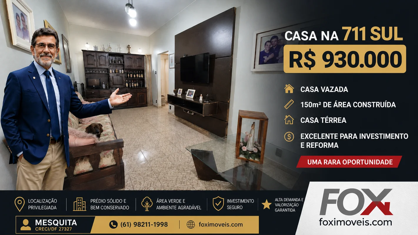 CASA NA 711 SUL | LOCALIZAÇÃO PRIVILEGIADA | POTENCIAL DE REFORMA PARA INVESTIME...