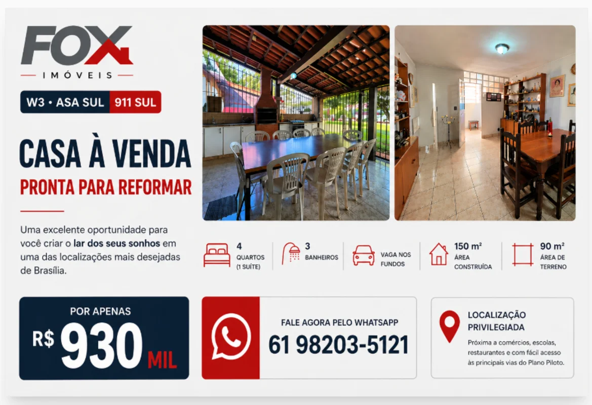 CASA NA 711 SUL | LOCALIZAÇÃO PRIVILEGIADA | POTENCIAL DE REFORMA PARA INVESTIME...