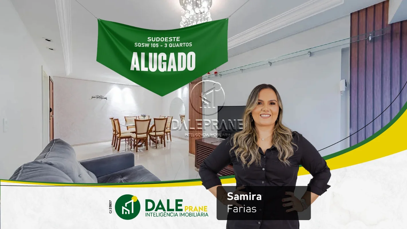 DALEPRANE IMÓVEIS VENDE EXCELENTE APARTAMENTO NA SQSW 105 SUDOESTE!!Bom gosto de...