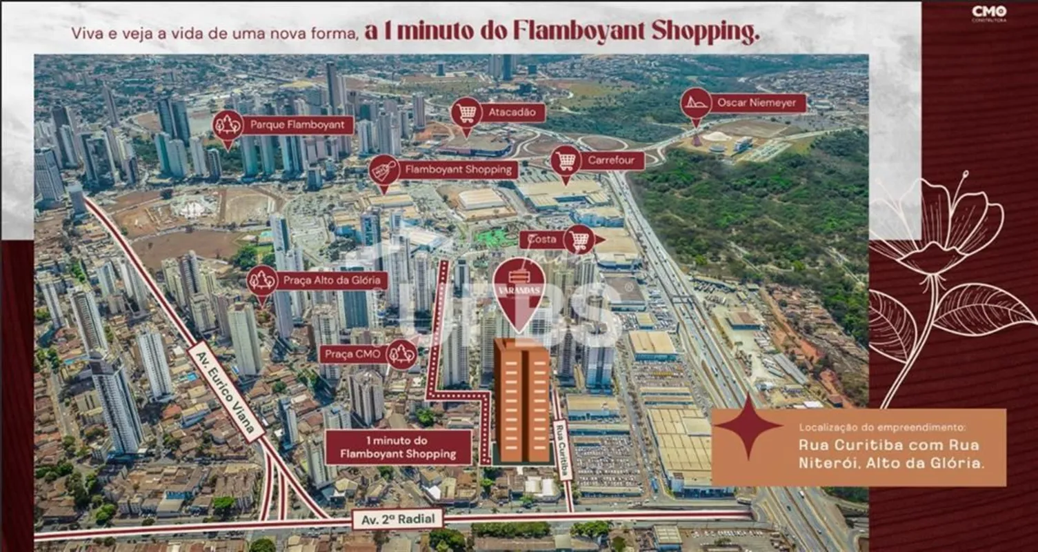 COD U-0030652 - 3 Quartos perto do Flamboyant | 1 suíte + 2 suítes americanas | ...